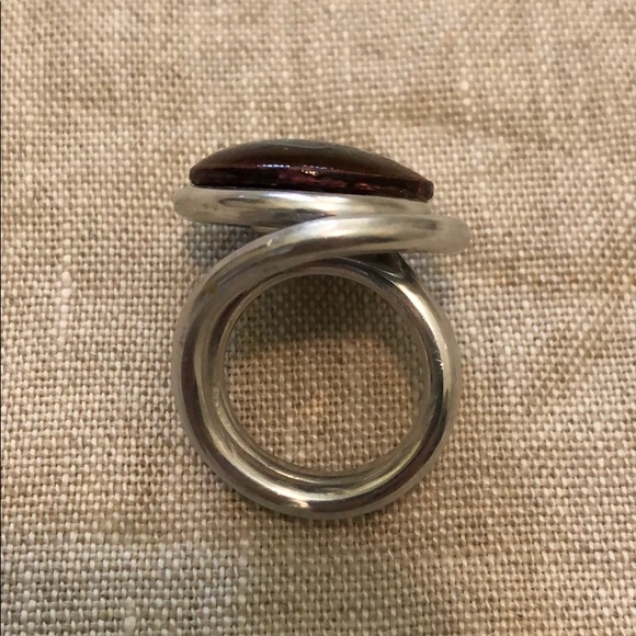 Silver and copper enamel ring - Picture 3 of 4